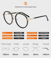 Fourniture d'usine de lunettes de haute qualité montures rondes lunettes à monture optique en acétate pour hommes lunettes unisexes à charnière en métal