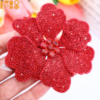 Appliques à coudre en cristal double couche de 8,5 cm avec strass pour vêtements de carnaval, décoration de robes de bal et de corsages