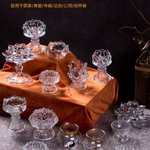 Lámparas de Aceite Budistas para Uso Doméstico, Ofrendas, Portavelas de Vidrio Transparente Resistente a Altas Temperaturas - Product Image 3