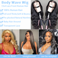 Perruque Lace Front Body Wave en Cheveux Humains Vierges Brésiliens Mink 13*4, Vente en Gros à Prix Abordable pour Femme Noire