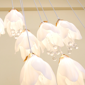 LT250022 Guirlande lumineuse à 10 têtes <span class=keywords><strong>magnolia</strong></span> pour plafond suspendu en acrylique en forme de fleur Guirlande lumineuse à LED pour événement, mariage, fête, décoration - Product Image 2