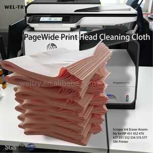 WEL-TRY pour <span class=keywords><strong>HP</strong></span> – Ensemble de 10 lingettes et grattoirs de <span class=keywords><strong>nettoyage</strong></span> de tête d'impression, effaceurs d'encre pour imprimantes <span class=keywords><strong>HP</strong></span> 451, 452, 476, 477, 576, 577, 586 A4 - Product Image 2