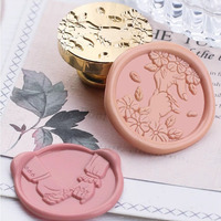 Kepala Stempel Segel Lilin Seri Torn Edge Intimacy Asli, Kepala Stempel Segel Kuningan untuk Undangan Pernikahan, Amplop Jurnal DIY