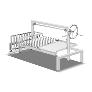 Grande zone de cuisson, équipement de <span class=keywords><strong>barbecue</strong></span>, cuisine extérieure, <span class=keywords><strong>barbecue</strong></span> autoportant à double grille réglable, feu ouvert, style Argentine Santa Maria - Product Image 5