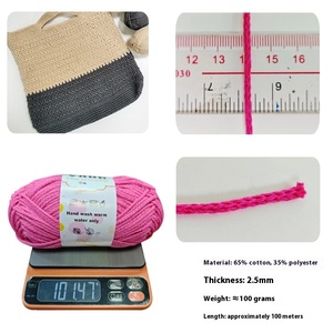Gros 2mm Ins Creux Fil De Coton Moyenne Boule De Laine Grossière Crochet Teint Motif DIY Tissé Polyester Coton Tricotage À La Main - Product Image 2