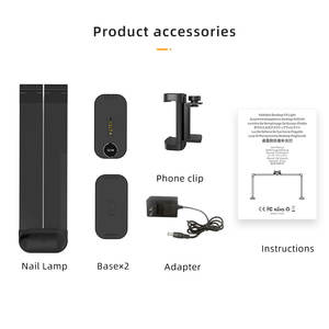 โรงงานขายส่งอุปกรณ์ทำเล็บ โคมไฟ LED ครึ่งวงกลม สำหรับโต๊ะทำเล็บ เฟอร์นิเจอร์ร้านเสริมสวย พร้อมพอร์ตชาร์จ - Product Image 3