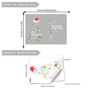 Siheny phim hoạt hình Cây giáng sinh dán cửa sổ tĩnh điện PVC kính trang trí cho cửa hàng cửa sổ bố trí cho cửa hàng Quà Tặng - Product Image 5