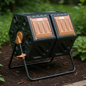 Compostador de Doble Cámara Outrummy de 20 Galones con Aireador Manual, Sistema de Compostaje para Jardín - Product Image 2