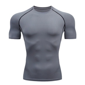 Heat Transfer Printed <b>Compression</b> Jersey Breathable Slim Fit <b>Short</b> Sleeve Custom Logo Team Training Sports Uniform - Product Image 4
