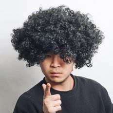 วิกผม apro ขนาดใหญ่300กรัมผ้าลูกไม้สีดำอุณหภูมิสูงขนาดหมวกขนาดเล็กความยาวสั้น14นิ้ว - Product Image 1