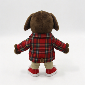 Marioneta de Ventriloquismo Personalizada de Cachorro Vestido con Camisa a Cuadros Roja y Zapatillas para Contar Historias en el Aula - Product Image 5