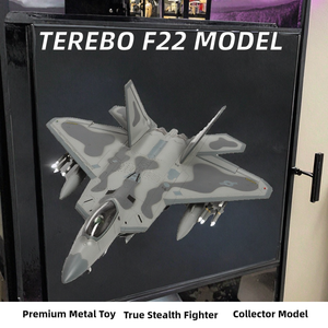 Modèle d'<span class=keywords><strong>avion</strong></span> de chasse furtif F22 F-22 <span class=keywords><strong>Raptor</strong></span> de l'armée américaine à l'échelle 1/100, en alliage, style militaire, jouet fini simulé, cadeau - Product Image 2