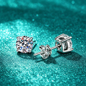 GRA Certificate Wholesale Classic S925 Sterling Silver Rhodium Plated 4 Prong D Color VVS1 0.5CT <b>Moissanite</b> Minimalist <b>Earrings</b> - Product Image 5