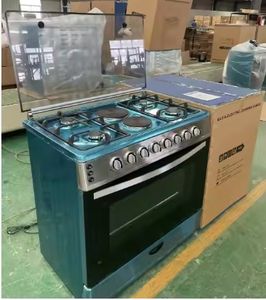 أفضل موقد غاز قائم بذاته 4 يعمل بالكهرباء 2 غاز 6 موقد موقد ذكي يعمل بالغاز والكهرباء فرن مع فرن - Product Image 2