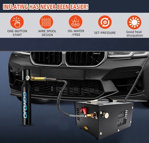 SolidTop Luftkompressor Tragbar <span class=keywords><strong>PCP</strong></span> 12V/110/220V Ölfrei 4500PSI 300Bar <span class=keywords><strong>Auto</strong></span>-Stopp Tauchflaschen Paintball Autoreifen Scuba - Product Image 3