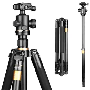 Tripé de alumínio para câmera digital dslr, 62 '', 8kg, carga, novo, tripé monopé q116 pro, amortecimento de bola, tripé para câmera de vídeo digital