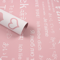 Fournitures d'artisanat florales DIY écologiques et colorées, papier d'emballage pour bouquet de fleurs en forme de cœur romantique et sucré