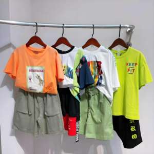 Ventes en gros de kits d'été en coton pour enfants de 0 à 12 ans, ensembles de styles variés, robes, jupes, t-shirts, pantalons - Product Image 2