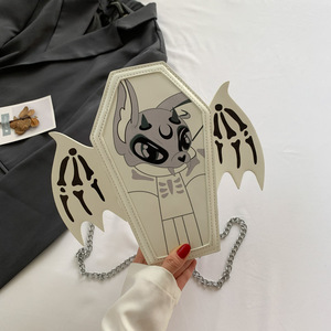 Bolso bandolera gótico personalizado con forma de ataúd, mini bolso Y2K con diseño de esqueleto y alas de murciélago, bolso de mano con forma de ataúd para Halloween - Product Image 5