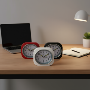 <b>Desk</b> <b>Clock</b> Quartz Analog White Red Black Frame Silent Movement Wall Table <b>Clock</b> - Product Image 3