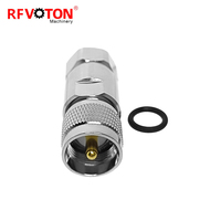 موصل ذكر PL259 UHF بمشبك لولبي 1/2 بوصة، موصلات كابل تغذية RF محورية LDF4-50A UHF