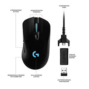 For <strong>Logitech</strong> G703 USB Rechargeable Ergonomic Gamer Mouse 6 Programmable Buttons for Desktop &amp; Laptop PC Wireless <strong>Computer</strong> Gaming - Product Image 3