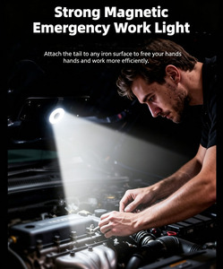 Lampe de poche LED compacte et portable, rechargeable, avec aimant, lampe de travail - Product Image 5