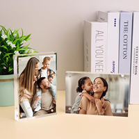 Lot de 10 aimants de réfrigérateur carrés durables, faciles à assembler, anti-poussière, avec cadre photo anti-acrylique pour chambre à coucher, table de chevet, usage personnel