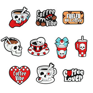 Accesorios Populares para Zapatos, Estilo Halloween, Taza de Café, Clips de PVC para Decorar Zapatos, Dijes de Calavera para Zapatos - Product Image 5