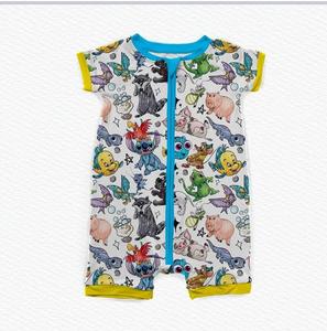 Radyatör Springs yürüyor yenidoğan erkek kız kısa kollu bambu Rayon bebek Shortie <span class=keywords><strong>2</strong></span> yolları Zip pamuk bebek Bodysuit battaniye - Product Image 5