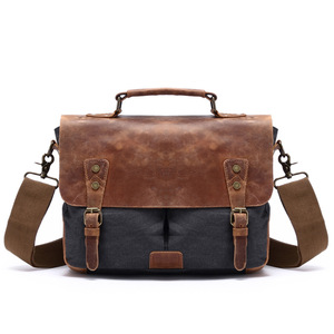 Sac messager vintage en toile Mifaktory, fermeture magnétique, sacoche d'affaires pour homme, sacoche pour ordinateur portable, imperméable, mode, extérieur - Product Image 5