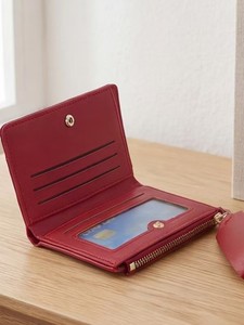 Portefeuille en cuir PU tressé rouge tendance 2026 avec dragonne, multiples fentes pour cartes et <span class=keywords><strong>pochette</strong></span> zippée pour pièces de monnaie, blocage RFID (en option) - Product Image 3