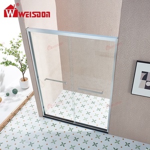 Weisdon fabbrica diretta 8mm incorniciata in lega di alluminio <span class=keywords><strong>doppia</strong></span> porta scorrevole in vetro temperato - Product Image 2