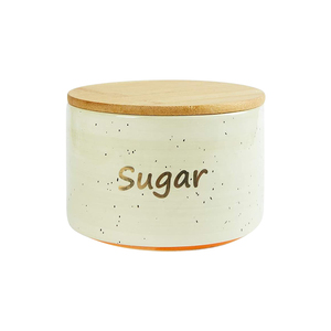 Pintado a mano cerámica decoración almacenamiento hermético tarros para café té con azúcar personalizado tapa de Bambú - Product Image 5