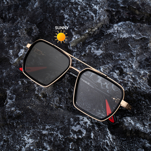 Occhiali da <span class=keywords><strong>Sole</strong></span> KAJILA con Logo Personalizzato, Doppio Ponte, Aste a Molla, Fotocromatici, Anti Luce Blu, UV400 per Uomo - Product Image 3