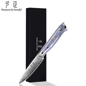 Ensemble de couteaux de cuisine japonais en acier Damas VG10 à 67 couches, 2 pièces, avec manches en acrylique violet - Product Image 5