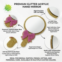 Miroir de maquillage à une face avec poignée, miroir de vanité multi-formes et multi-couleurs en acrylique pour femmes