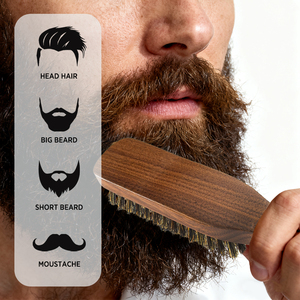 Brosse à cheveux en bois sur mesure OEM, brosse à <span class=keywords><strong>coiffer</strong></span> pour la <span class=keywords><strong>barbe</strong></span>, brosse à <span class=keywords><strong>coiffer</strong></span> en poils de sanglier rigides, bois de noyer, brosse à <span class=keywords><strong>barbe</strong></span> pour homme - Product Image 5