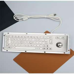 Clavier d'ordinateur mécanique en métal noir avec interface USB <span class=keywords><strong>Trackball</strong></span> pour une utilisation de bureau - Product Image 5