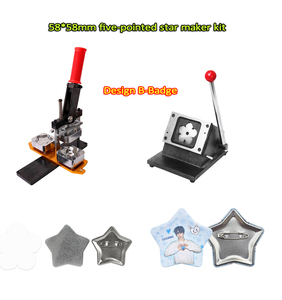 Kit de fabrication de badges aimantés pour réfrigérateur en métal en forme d'étoile à <span class=keywords><strong>cinq</strong></span> branches (pentagramme) 58*58mm pour l'école, <span class=keywords><strong>les</strong></span> voyages et la maison - Product Image 2