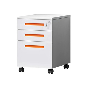 Tủ hồ sơ di động hiện đại ba ngăn kéo có khóa, kiểu bàn làm việc, chất liệu kim loại, kiểu tấm panel, tủ đựng đồ bằng nhựa - Product Image 5