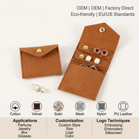 Pochette d'emballage en microfibre suédée avec logo personnalisé, sac cadeau en velours pour bijoux, sac anti-poussière pour bague, boucles d'oreilles, collier