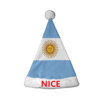 Chapeau de Père Noël personnalisé à motif Albanie, bonnet de Noël en polaire avec pompon blanc, couvre-chef festif pour fête de fin d'année et cosplay