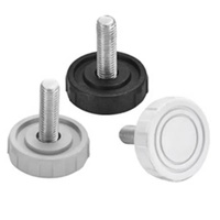 Pied de réglage réglable en hauteur en plastique noir, anti-humidité, à vis filetée, pour table, chaise, tabouret, présentoir, mobilier