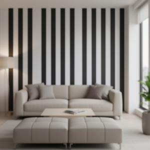 Papel Tapiz Geométrico Moderno Autoadhesivo de 17.7 X 590.5 Pulgadas, Rollo de Vinilo Autoadhesivo Blanco y Negro para Decoración de Paredes de Dormitorios y Oficinas - Product Image 2