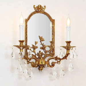 Sang Trọng Phong Cách Châu Âu Phòng Khách Trang Trí Chiếu Sáng Tường Đèn Treo Tường Với Gương Trong Nhà Nhà Hàng Brass Đèn Tường - Product Image 6