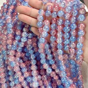 Cuentas de esmalte de ráfaga de hielo triturado de 10MM, collar DIY, pulsera, Material, cambio gradual, cuentas de vidrio Lucite, cuentas acrílicas de plástico - Product Image 5