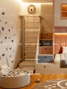 เตียงเด็กผู้ชาย รุ่นใหม่ ปี 2026 เตียงสองชั้น ขนาด <span class=keywords><strong>1.2</strong></span> เมตร ทำจากไม้ ดีไซน์เรียบง่าย พร้อมตาข่ายเชือก ปรับแต่งได้ บ้านเล่นสำหรับเด็ก - Product Image 2