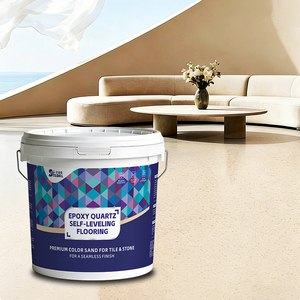 Peinture de sol à effet marbre, sable coloré, résine époxy auto-nivelante, revêtement de sol en sable coloré pour sol en béton - Product Image 1