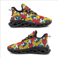 Chaussures de marche décontractées pour hommes avec logo personnalisé, motif football, respirantes, en maille, légères, style streetwear